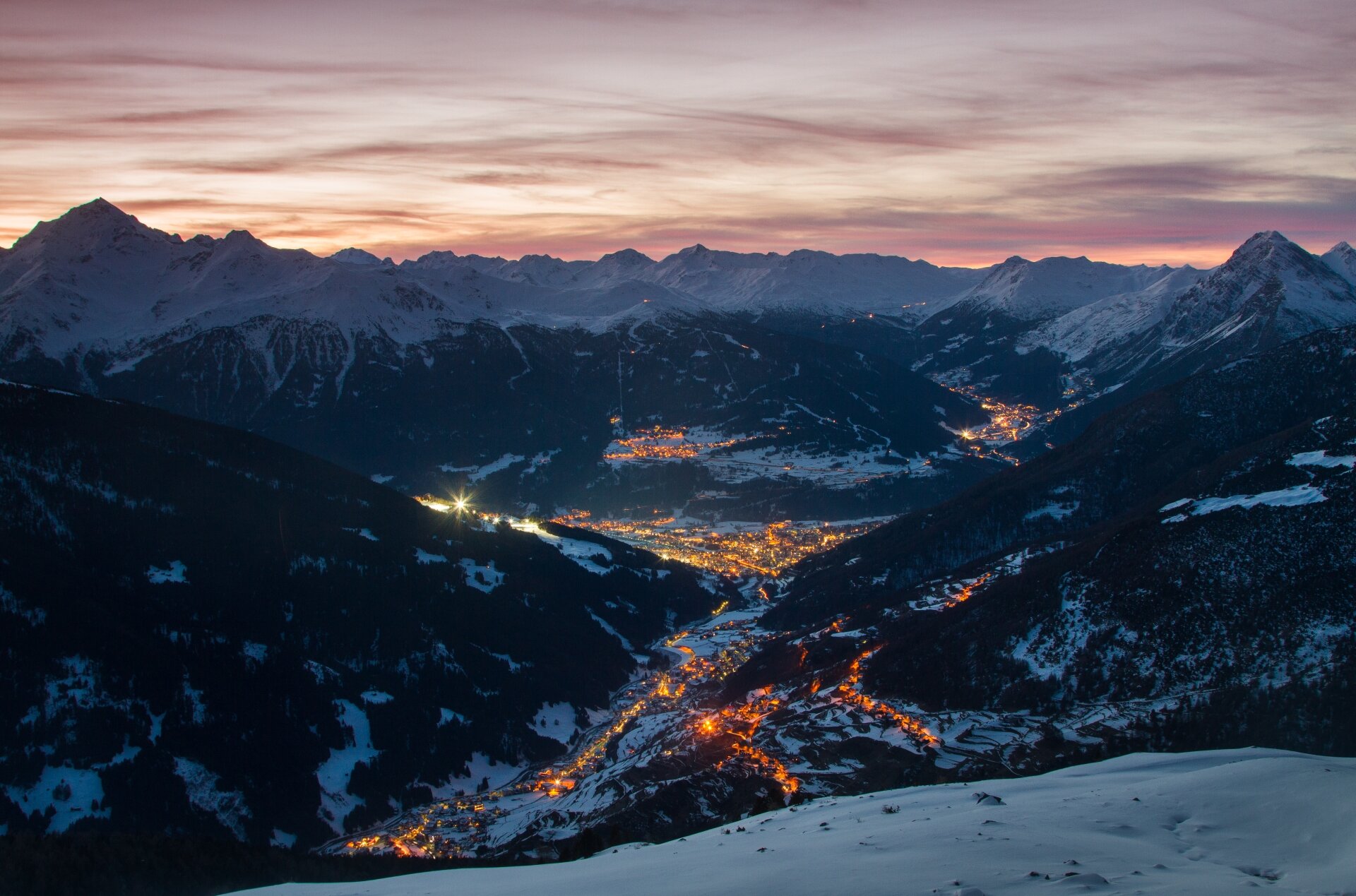Paesaggi Bormio Tramonto Notturna Da Monte Forcellino GM 12 5500 Paesaggi Bormio Tramonto Notturna Da Monte Forcellino GM 12 5500