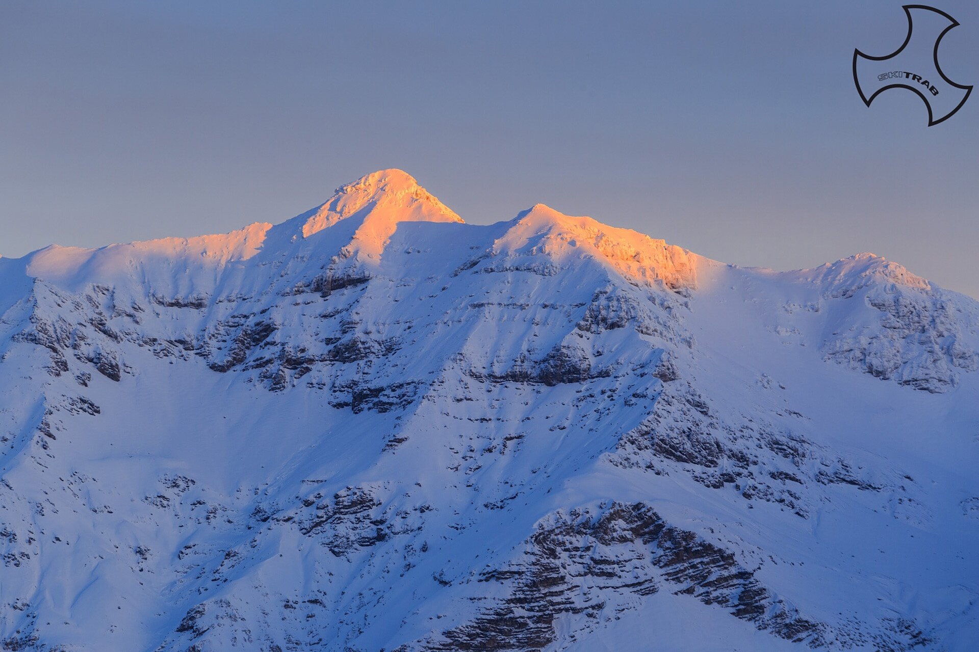 First sun on the Cornaccia. First sun on the Cornaccia.